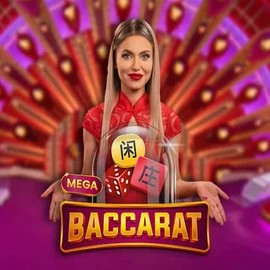 Mega Baccarat slot icon by Pragmatic Play, available at Gambloria Casino